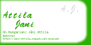 attila jani business card